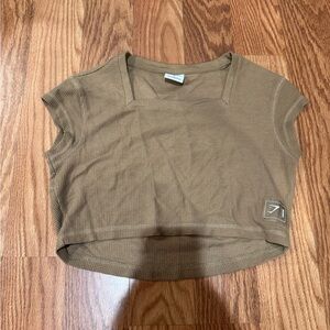 Gymshark Tan Waffle Crop Top